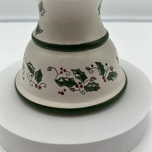 Holly Holiday Candle Holder Pillar or Taper - Picture 5 of 16